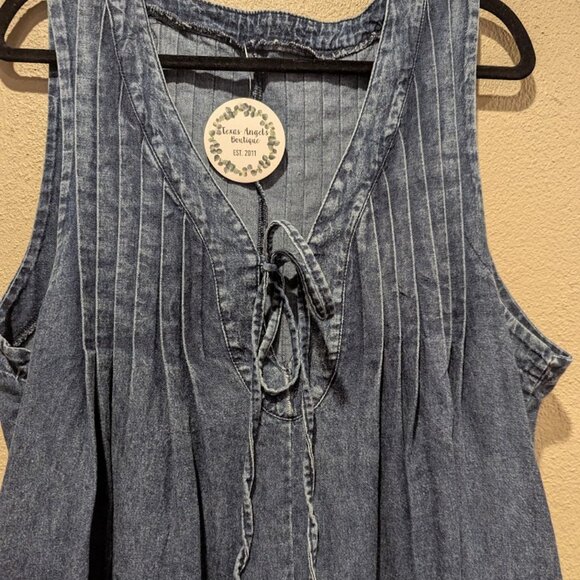 Texas Angels Boutique Denim Romper – Size Large 💙 - Picture 5 of 12